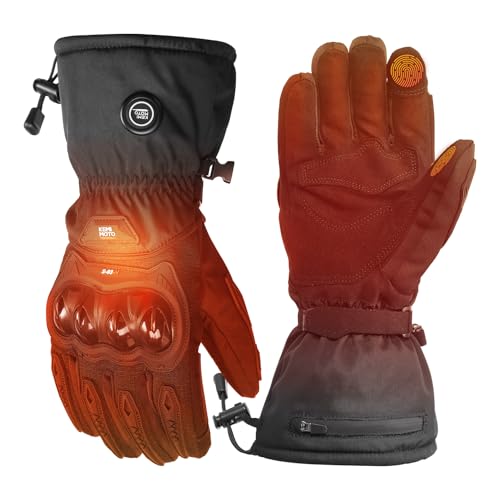 KEMIMOTO Guanti Riscaldati Moto Uomo, -10°C a -5°C Ricaricabili Guanti