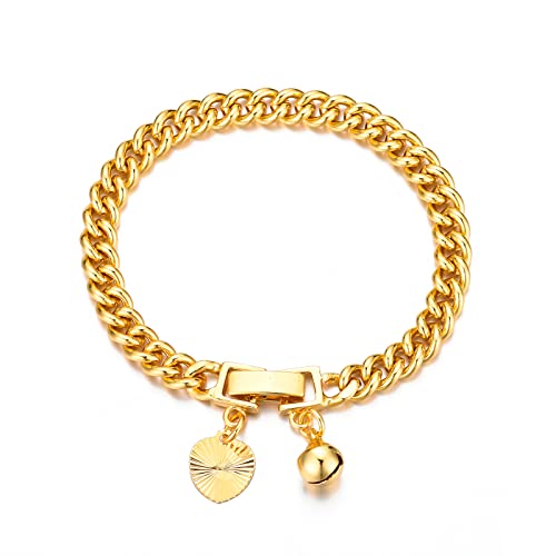 Ethlyn Baby Bracelets for boys Girls 18K Gold Plated Cuban Link Chain Bracelets for Boys Gift for Your Son