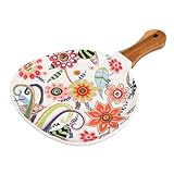 Assiette à salade à motif de feuilles - utilisez des matériaux en céramique et en bois et respectueux de , sains et, assiette en céramique