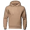 Hoodies for Men Casual Fleece Lined Long Sleeve Hooded Sweatshirt Lightweight Gym Pullover Tops with Kangaroo Pocket Hoodies Men Coffee L