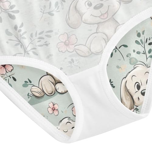 ZZKKO Cute Cartoon Dog Flower Girls Underwear Toddler Panties for Girls Comfort Brief Size 2-8T4