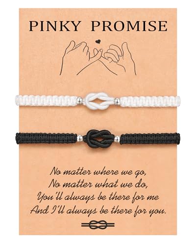 UNGENT THEM Pinky Promise Knot Couples Bracelets Anniversary Christmas Valentines I Love You Gifts for Boyfriend Girlfriend Women Men