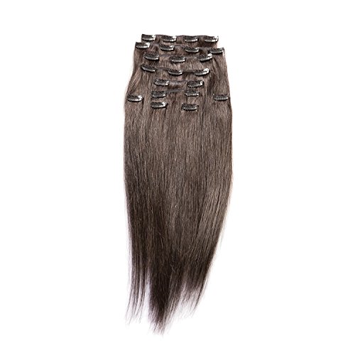Sono 1 Count 140 g 16" Clip-in Straight Sono 1 Count 100% Human Hair Extensions, 1B Jet Black & Darkest Brown