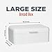 Culinary Couture Extra Large White Bread Box for Kitchen Countertop - Holds 2 Loaves - 16.5