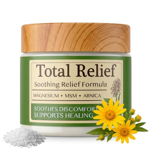 HiRelief Total Relief - Magnesium Cream - Topical Lotion for Muscles, Joints & Legs - Magnesium Chloride with MSM, Arnica & B6 - Lightweight & Fast-Absorbing - 3.5 oz (Pack of 1)