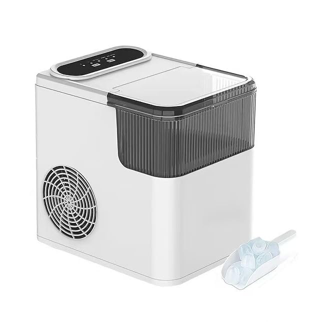 関税負担なし☆高速製氷機 小型 家庭用 静音設計 2種氷サイズ調節可能 透明窓 自動停止 コンパクト 卓上 Tufduzoアイスメーカー プレゼン