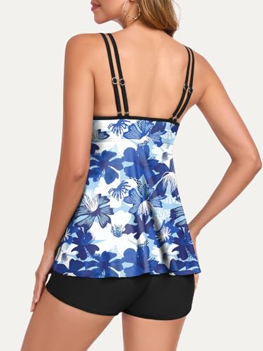 Tankini Swimsuits for Women Tummy Control Swimsuit Modest Tankini Top with Boyshort Bathing Suits Swimwear3