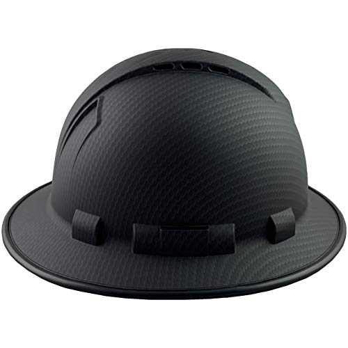 Ridgeline Vented Full Brim Patterned Hardhat With Protective Edge With 6 Point Suspension - Matte Black Graphite Pattern #TOP2