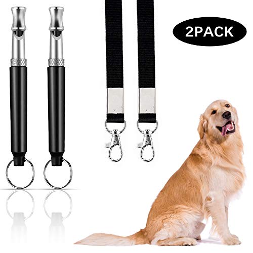 WYNN Dog Whistle Silent Dog Whistle with Adjustable Ultrasonic Frequency Effectively Prevents Dogs from Barking Used for Recall Training 2 Pack