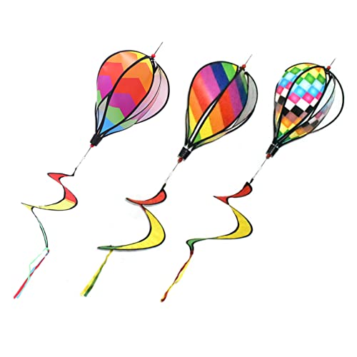 ifundom 3pcs Hot Air Balloon Wind Spinners Rotating Garden Decorations for Outdoor Easy to Install Hanging Windmill Durable and Convenient for Patios and More