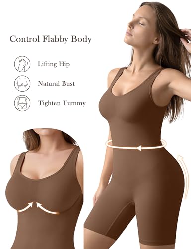 Image of VVX Shorts Bodysuit for Women Tummy Control Shapewear Seamless Sexy Butt Lifting Workout Bodycon One Piece Short Jumpsuit