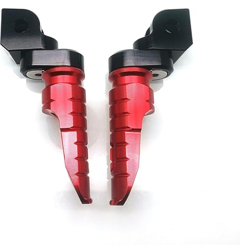 Image of MZS Motorcycle Foot Pegs, Adjustable Front Footpegs Rider Footrest Rest Pedal CNC Red Compatible with GROM Monkey CBR 600 F2 F3 F4 F4I CBR600RR CBR650F CBR650R CBR1000RR CBR1100XX VFR800 VFR1200F