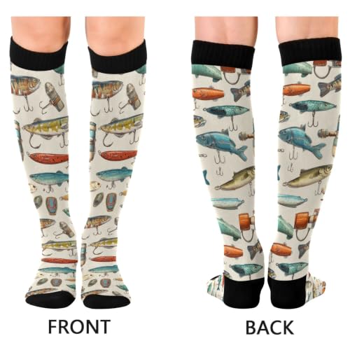 Image of Fisyme Socks for Women Men Warm Comfort Athletic Crew Running Hiking Cycling Compression Socks