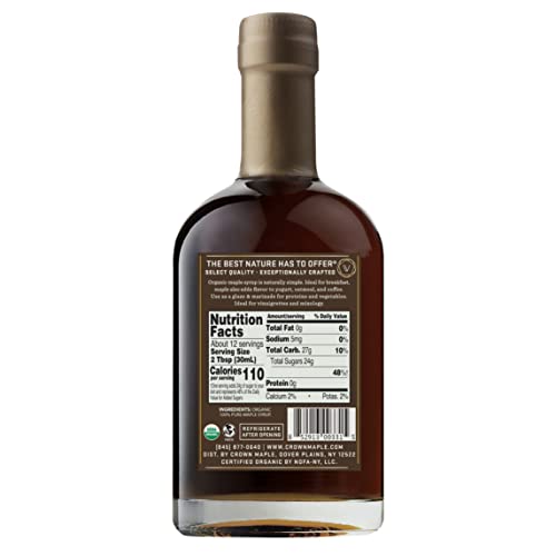 Crown Maple Very Dark Color, Strong Taste Certified Organic Maple Syrup, 12.7 Fl Oz, Pancakes, Basting Glazes, Sauces, Mustards - Thumbnail 2