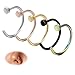 FIBO STEEL 20G Stainless Steel Body Jewelry Piercing Nose Ring Hoop 5PCS