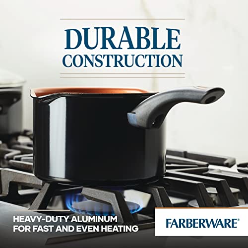 Farberware Glide Nonstick Sauce Pan/Saucepan With Straining And Lid, 3 Quart, Black #TOP2