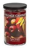 Village Candle Apple Pumpkin Large Tumbler Jar Candle,19 Oz, Comes in Beautiful Jar, Featuring Dual Wick, Traditions Collections, Red