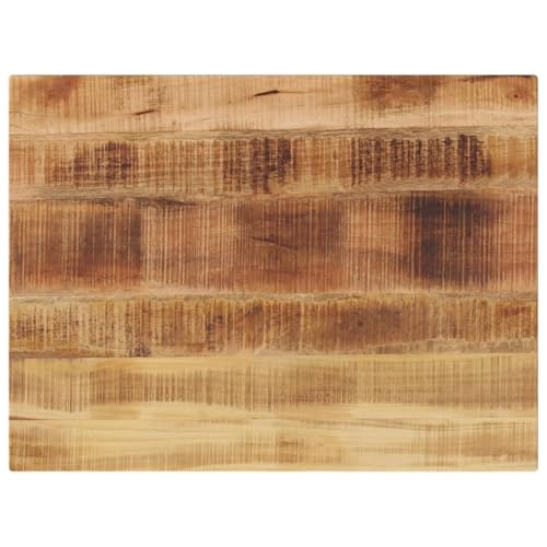 vidaXL Tischplatte, Holzplatte für Esstisch Couchtisch, Massivholzplatte Rustikales Design, Ersatztischplatte, 80x60x2,5cm Rechteckig Raues Massivholz Mango