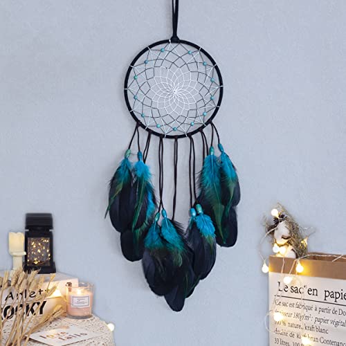 image for WOW DING Blue Dream Catchers Handmade, Boho Traditional Circular Net f