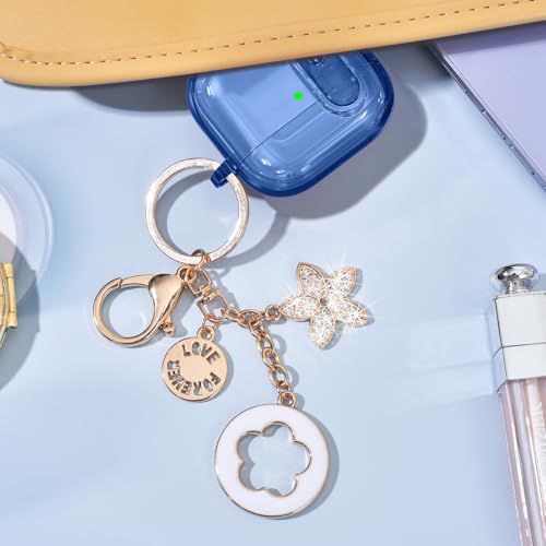 Image of (with Safety Lock) VISOOM 2025 Clear Cases for Airpods iPods 4 Case Cover Women, Bling Airpod iPod 4 Case Soft 4th Gen Air Pods iPods Cases with Keychain for Apple Headphones Airpods4 Generation-Blue