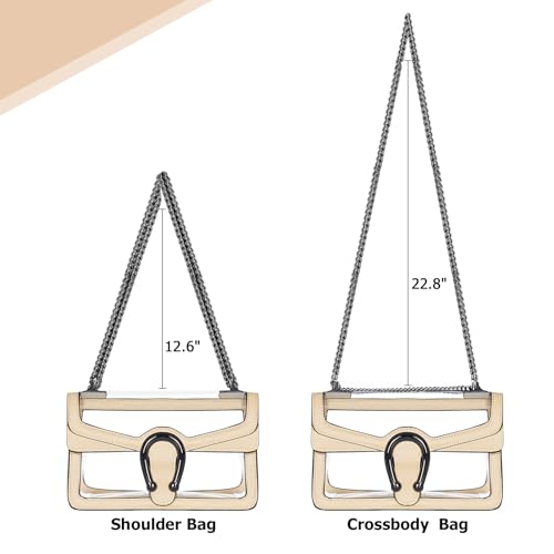 Image of Joryin Women's Stadium Approved Crossbody Bag for Women, Small Clear Bag Shoudler Purse with Chain Strap