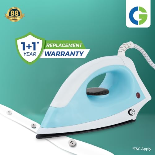 Image of CG -IRADR1000 Adrina Dry Iron 1000 W with Anti-Bacterial Non-Stick, German Coated Soleplate, 360 Degree Flexi Cord, Shock Proof Body, BIS Certified 2 Yr Replacement Manufacturer Warranty