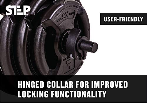 The Step Fitness Deluxe Barbell Weight Set, 60 lbs with Bar, Collars, and Weights