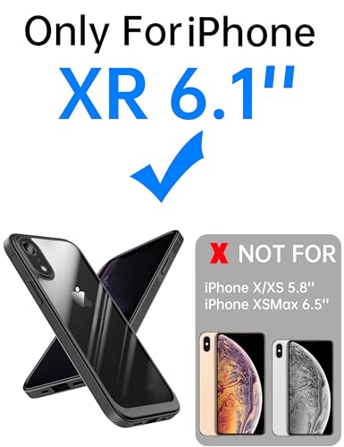 Quikbee iPhone xr Clear case, iPhone xr case Non Slip Grip, Crystal Clear, Military Grade Drop Protection, Thin Drop Proof xr iPhone case - 6.1 Inch (Black)