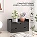 Bamboo Desk Organizer with Drawers Desktop Storage Drawers for Bills Office Supplies Kitchen Utensils Organizing Tool for Home Classroom Organization No Assembly (Black with Shelf)