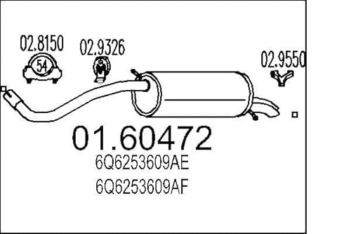 MTS Silencieux arrière Pot d'Échappement 01.60472