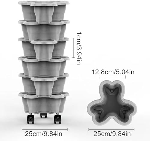 Pot de plantation empilable à plusieurs étages avec roues pour fraises sur balcon
