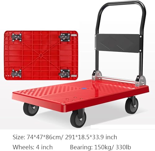 Diable pliable compact multi-tailles à 4 roues pour colis lourds - 3