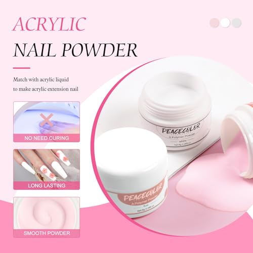 Acrylic Nail Kit with Drill and U V Light, Professional Acrylic Nail Kits with Everything 3PC Powder 24PC Glitter 200Pcs Nail Tips Nails Art Decoration DIY Home Salon3
