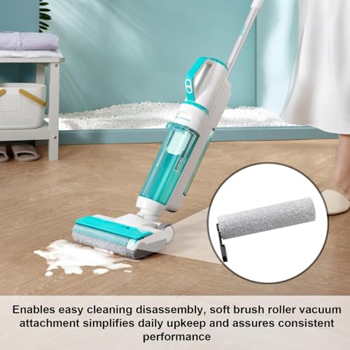 Duroecsain Juego de cepillos de rodillos de vacío, rodillos de limpieza blanda, funda de vacío, cepillo limpiador de suelos, piezas de máquina de suelo para madera dura, fácil instalación - imagen 2