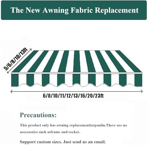 Retractable Waterproof Patio Awning Sun Shade Cover 20x10ft (600x300cm) - Blue Canopy for Doors, Windows & Patios - UV Protection & Outdoor Sunshade Solutions