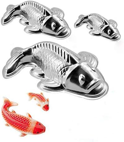 Miniatura 6 de Pastel en forma de pez, molde de pastel de pescado koi, molde de aleación de aluminio 3D para pasteles (7 pulgadas)