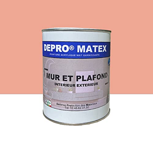 DEPROMA | Peintures Mur et Plafond | 1KG | peinture acrylique mate garnissante (Saumon / E3-27)