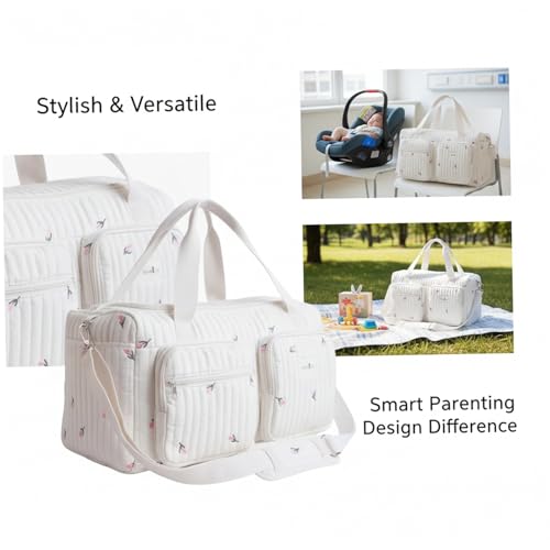 Sac à langer matelassé grand volume pour maternité et week-end - 6