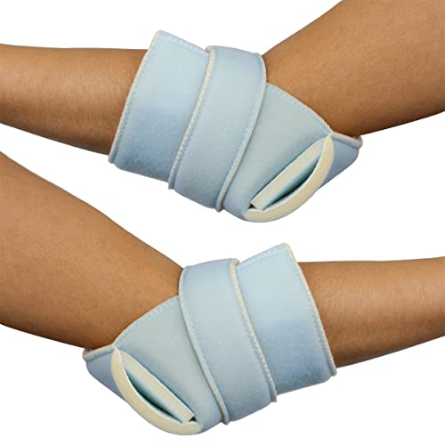 Mobiclinic, Par de taloneras antiescaras, Pack derecho e izquierdo, Para codo, Talón, Marca española, Prevención escaras, Algodón, Talla única, Ajustable, Lavable, Color azul