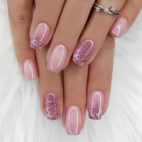 Cosmeria Press on nails, 24-teiliges Set mit aufklebbaren Nägeln mit doppelseitiger Nagelfeile, weicher Gel-Nagel-Stick für einen natürlichen Look