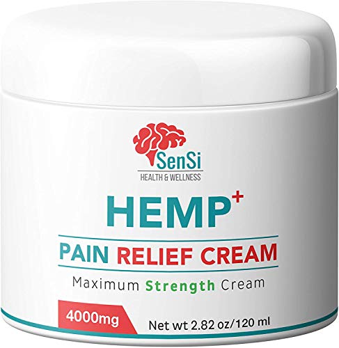 Sensi Natural Cáñamo Aceite Crema 4000mg | Alivia los dolores de las articulaciones musculares Mejora el alivio del estrés del sueño | Extracto de cáñamo elaborado de forma natural sin THC