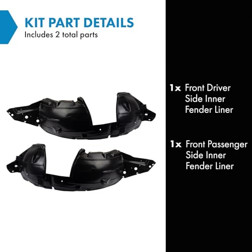 Image of TRQ Front Inner Fender Liner Set Compatible with 2007-2009 Nissan Sentra NI1250134 NI1251134