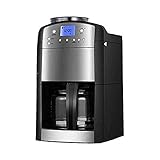 LKNJLL Garrafa de Cristal manija programable cafetera, 14 Copa de Acero Inoxidable, Totalmente...
