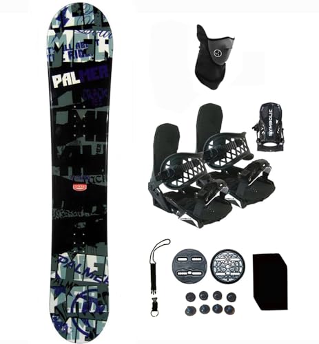 Palmer Symbolic 145-151cm Blem Snowboard and Black Bindings Package Leash, Stomp, Mask , (145-Camber+ L Binding(Men 9-13) djoy10)
