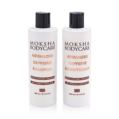 Hair Growth Shampoo and Conditioner for Men - [Made In UK] Hair Thickening Treatment | Caffeine Shampoo Conditioner with Biotin, Argan Oil, Rosemary, Niacinamide for Strong and Thinning Hair | 300ml