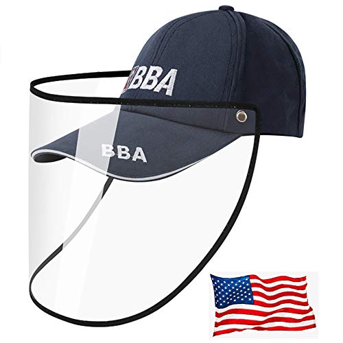 Sun Baseball Hat with Removable Mask Dustproof Windproof, 2 in 1 Masks Caps for Men & Women Protection Black