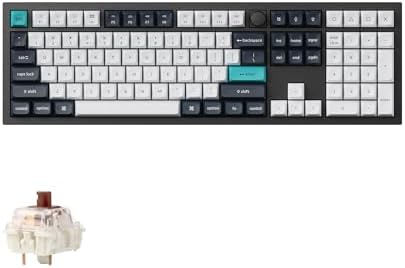 Keychron Q6 Max QMK/VIA Custom Mechanical Keyboard with Programmable Knob, ANSI 100% Full Size Bluetooth/Wireless Keyboard with Hot-Swappable Gateron Jupiter Brown Switch, RGB Backlits for Mac Windows