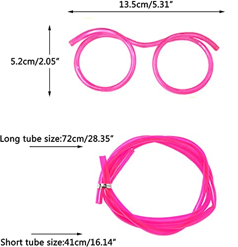 Pitillos divertidos flexibles con forma de gafas x8 miniatura 2