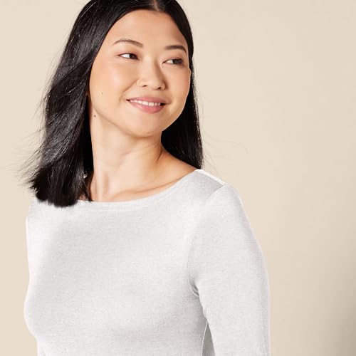 Image of Amazon Essentials Women's Slim-Fit 3 /4 Sleeve Boat Neck Cotton Modal Micro Rib T-Shirt