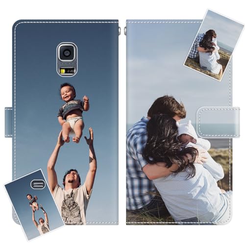 JGOYGYI Funda Personalizada Compatible con Samsung Galaxy S5 Mini,Piel Carcasa Flip Case,Personalizable con Imagen Foto Texto Nombre,Silicona TPU Personalizado Carcasa